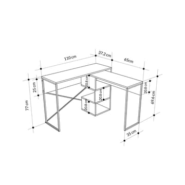 Menora Skrivbord 110 cm - Sapphire Oak - Möbler - Hemmakontor - Skrivbord