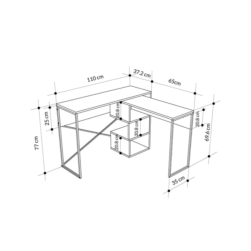 Menora Skrivbord 110 cm - Sapphire Oak - Möbler - Hemmakontor - Skrivbord