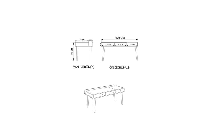 Miraen Skrivbord 53x120 cm - Vit - Möbler - Hemmakontor - Skrivbord