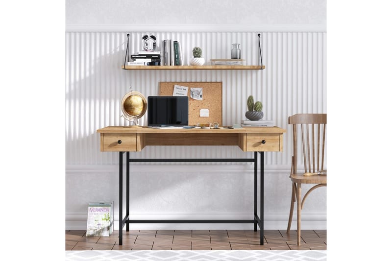 Mirric Skrivbord 60x120 cm - Ek/Svart - Möbler - Hemmakontor - Skrivbord