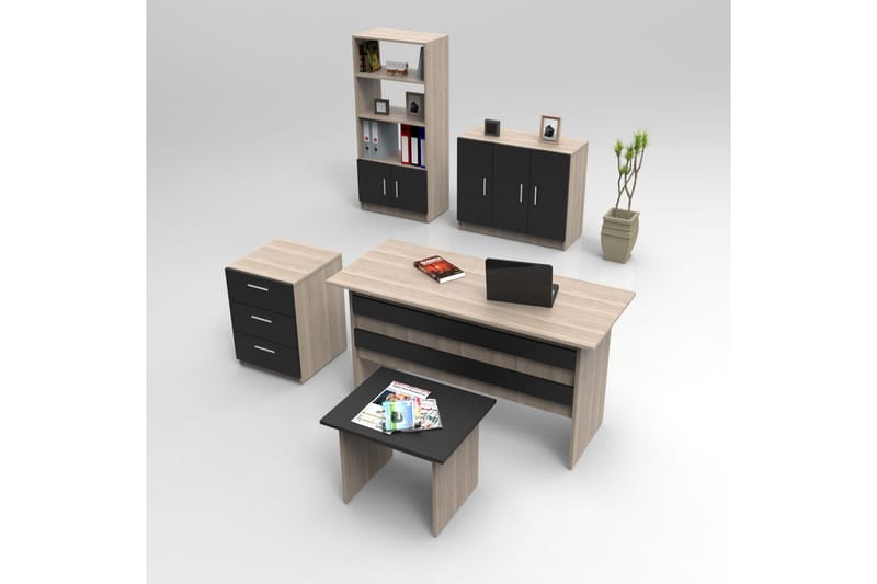 Belloch Möbelset Kontor - Natur/Svart - Möbler - Hemmakontor - Möbelset för kontor