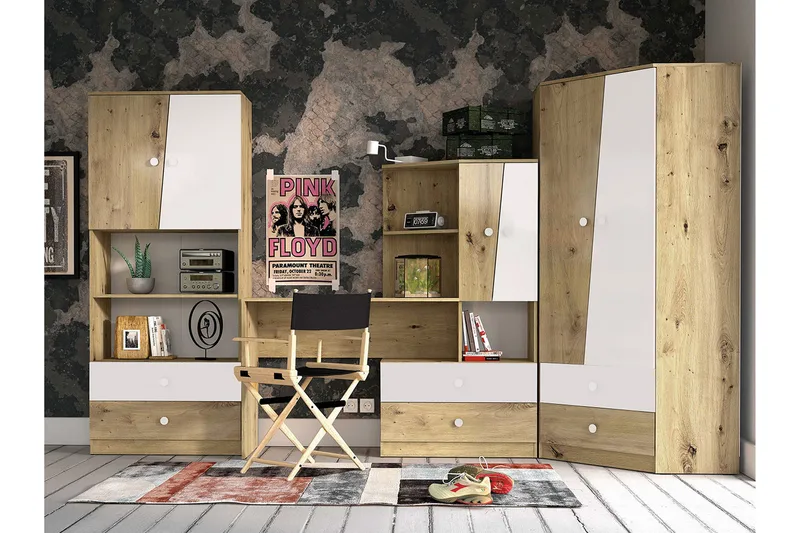 Möbelset för Kontor NERO - Natur/Vit - Möbler - Hemmakontor - Möbelset för kontor