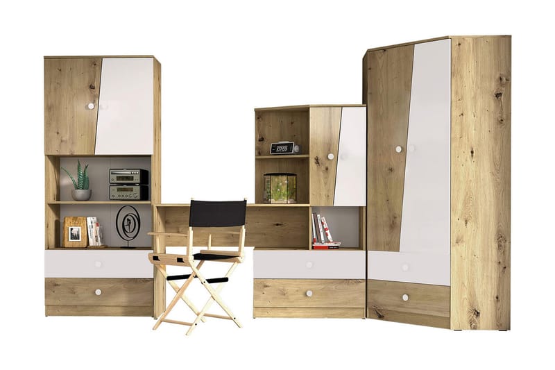 Möbelset för Kontor NERO - Natur/Vit - Möbler - Hemmakontor - Möbelset för kontor