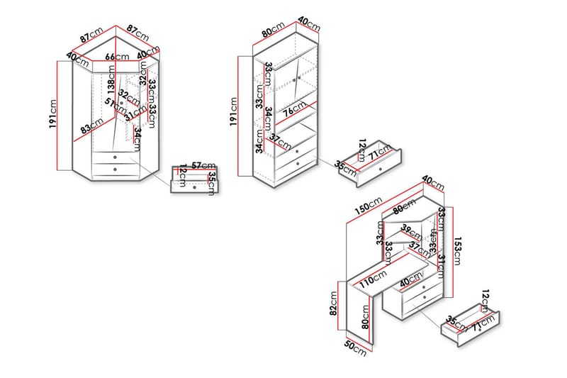 Möbelset för Kontor NERO - Natur/Vit/Grå - Möbler - Hemmakontor - Möbelset för kontor