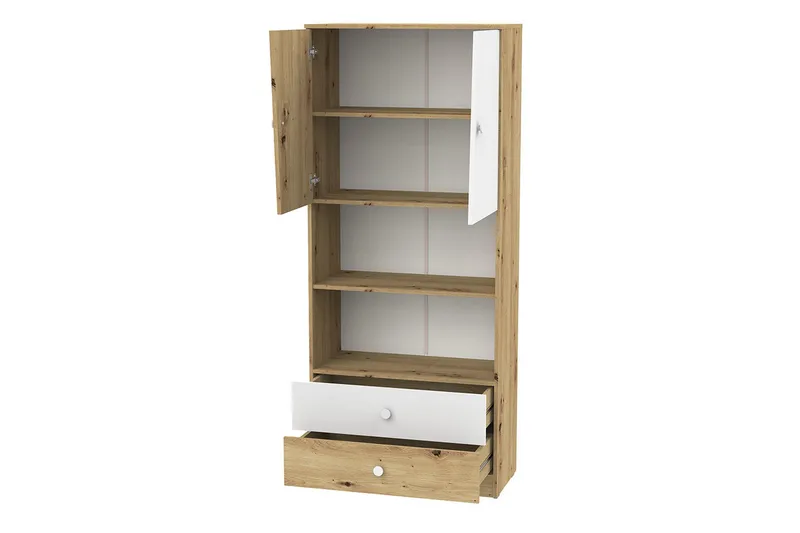 Möbelset för Kontor NERO - Natur/Vit/Grå - Möbler - Hemmakontor - Möbelset för kontor