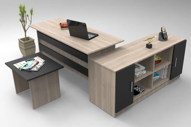 Mosgam Möbelset Kontor - Ljus Natur/Svart - Möbler - Hemmakontor - Möbelset för kontor