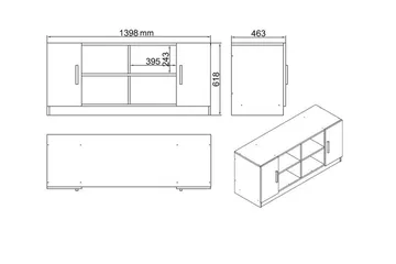 Saratella Möbelset Kontor - Natur/Svart - Möbler - Hemmakontor - Möbelset för kontor