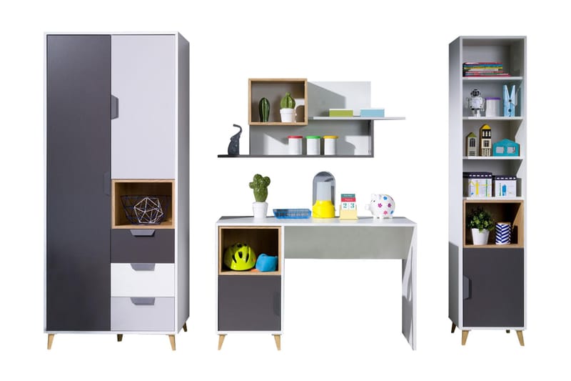 Sayuki Möbelset För Kontor - Vit/Grå - Möbler - Hemmakontor - Möbelset för kontor