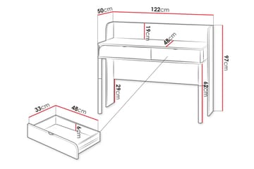 Monfort Skrivbord 122x50 cm - Beige - Möbler - Hemmakontor - Skrivbord