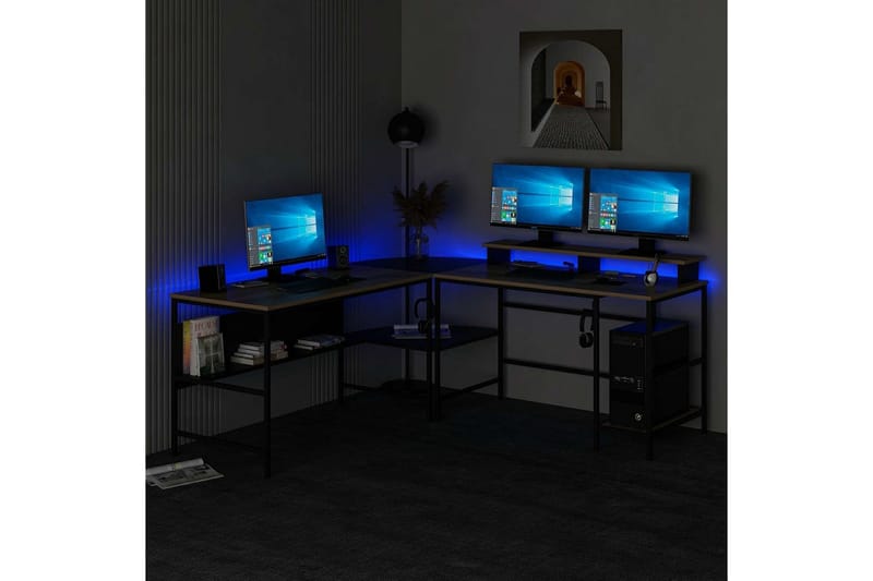 Nafe Hörnskrivbord - Guld/Svart - Möbler - Hemmakontor - Skrivbord