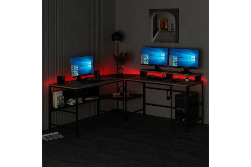 Nafe Hörnskrivbord - Guld/Svart - Möbler - Hemmakontor - Skrivbord