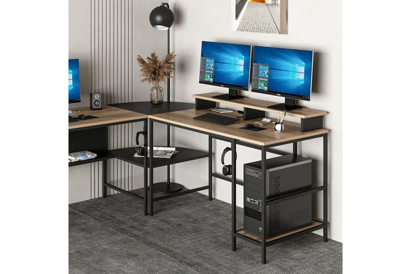 Nafe Hörnskrivbord - Guld/Svart - Möbler - Hemmakontor - Skrivbord