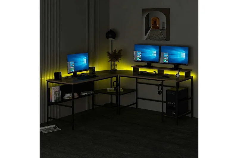 Nafe Hörnskrivbord - Guld/Svart - Möbler - Hemmakontor - Skrivbord