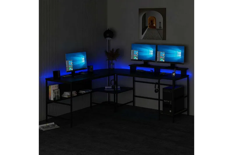 Nafe Hörnskrivbord - Svart - Möbler - Hemmakontor - Skrivbord