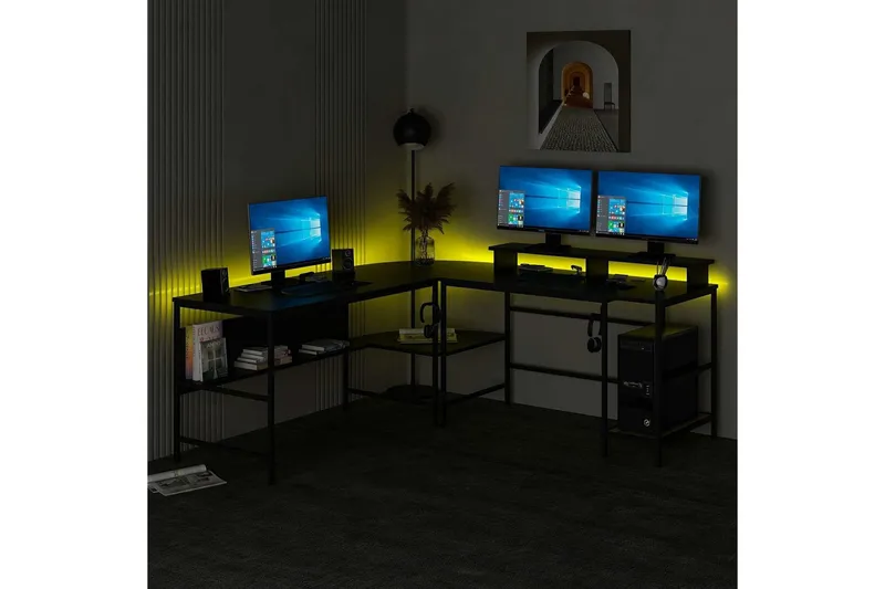 Nafe Hörnskrivbord - Svart - Möbler - Hemmakontor - Skrivbord