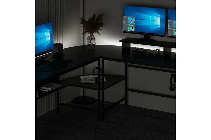 Nafe Hörnskrivbord - Svart - Möbler - Hemmakontor - Skrivbord