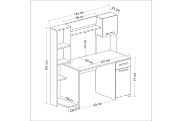 Nagda Skrivbord 60x120 cm - Vit - Möbler - Hemmakontor - Skrivbord