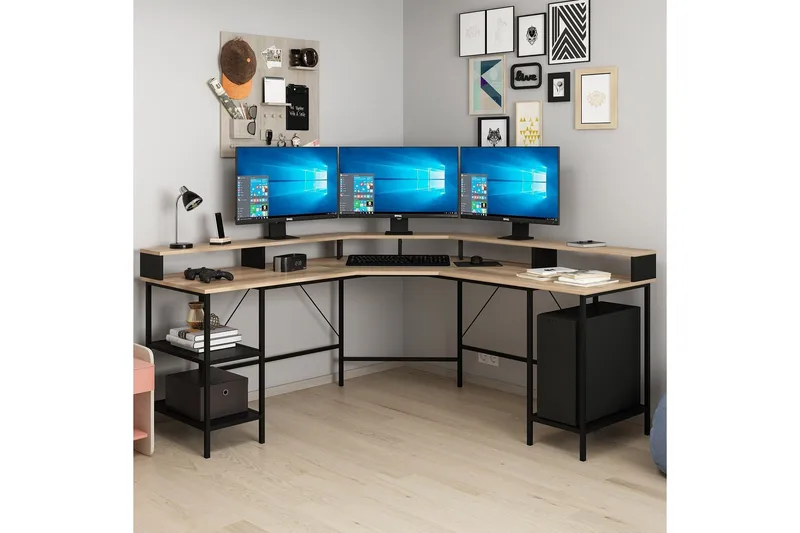 Naina Hörnskrivbord - Guld - Möbler - Hemmakontor - Skrivbord