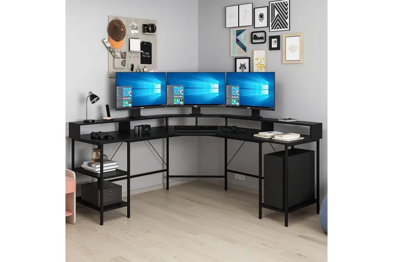 Naina Hörnskrivbord - Svart - Möbler - Hemmakontor - Skrivbord