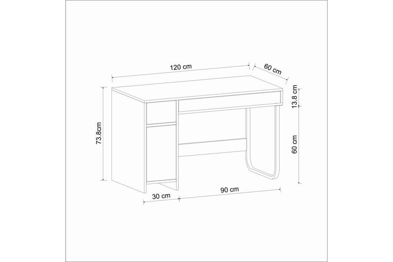 Neric Skrivbord 60x120 cm - Vit - Möbler - Hemmakontor - Skrivbord