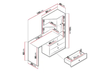 Nero Skrivbord 150 cm - Natur/Vit - Möbler - Hemmakontor - Skrivbord