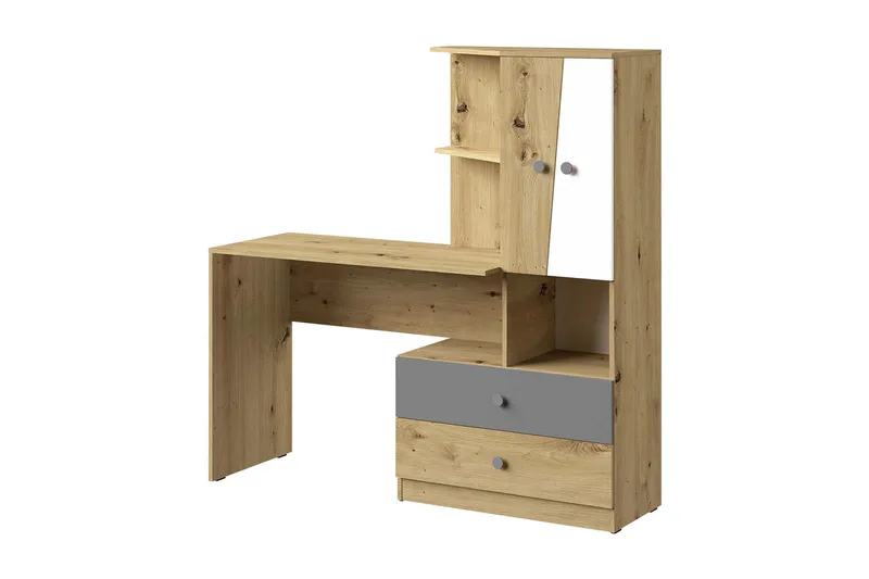 Nero Skrivbord 150 cm, Natur/Vit/Grå