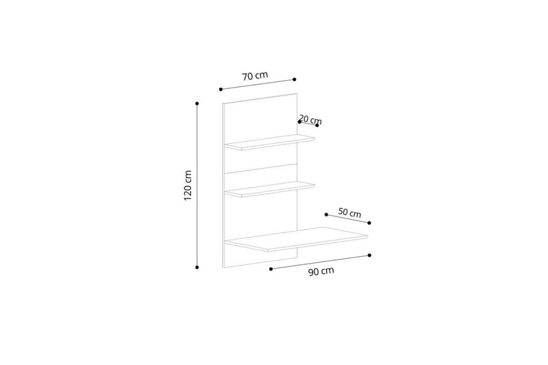 Neyric Skrivbord 50x90 cm - Ek/Svart - Möbler - Hemmakontor - Skrivbord