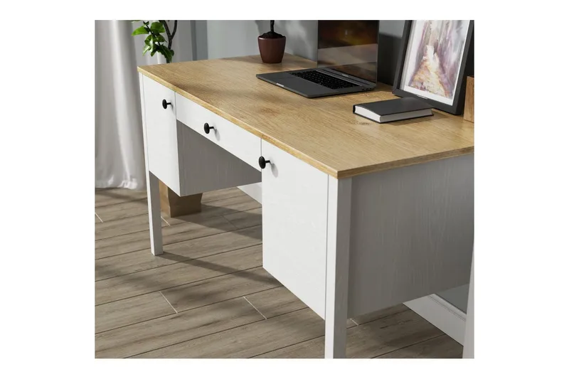 Omryn Skrivbord 60x132 cm - Natur/Vit - Möbler - Hemmakontor - Skrivbord