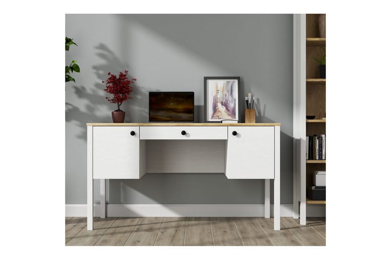 Omryn Skrivbord 60x132 cm - Natur/Vit - Möbler - Hemmakontor - Skrivbord
