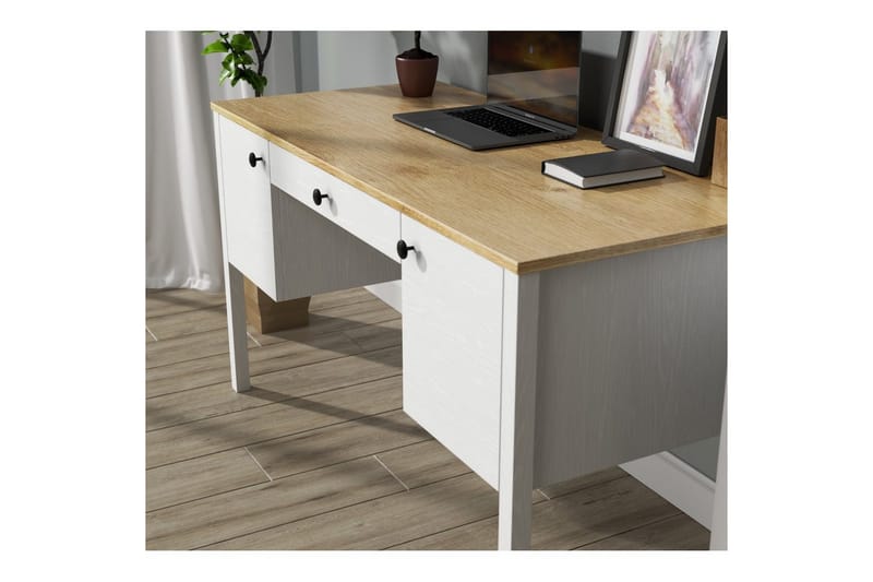 Omryn Skrivbord 60x132 cm - Natur/Vit - Möbler - Hemmakontor - Skrivbord