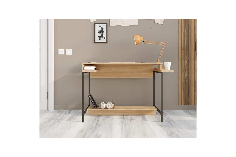 Ovran Skrivbord 57x113 cm - Ek/Svart - Möbler - Hemmakontor - Skrivbord