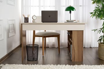 Regar Skrivbord 130x72x120 cm - Cashmere och Walnut - Möbler - Hemmakontor - Skrivbord