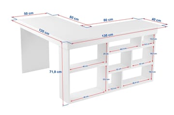 Regar Skrivbord 130x72x120 cm - Cashmere och Walnut - Möbler - Hemmakontor - Skrivbord