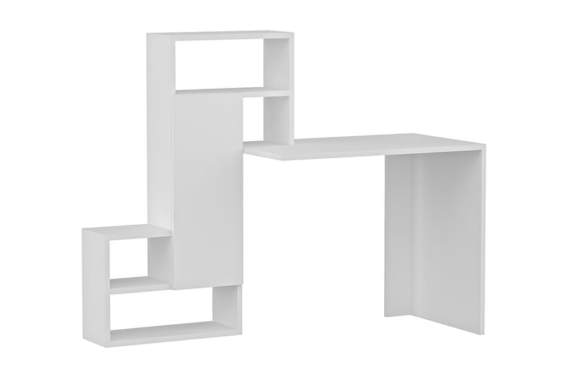 REMAJA Skrivbord 139 cm med Förvaring Hyllor + Skåp Vit - Skrivbord - Bord