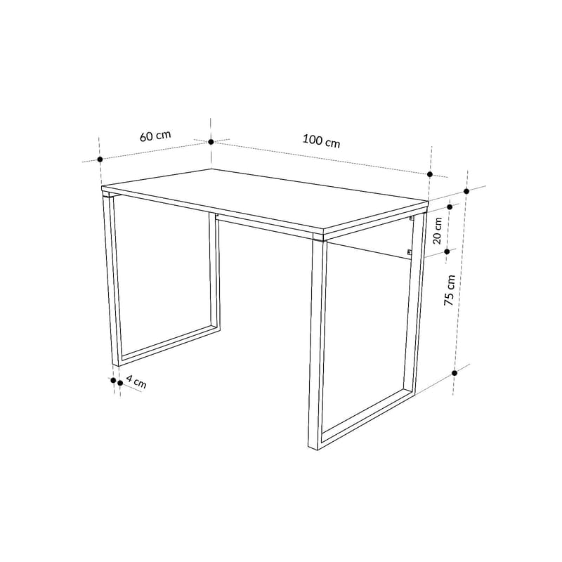 Renora Skrivbord 100 cm - Retrogrå och svart - Möbler - Hemmakontor - Skrivbord