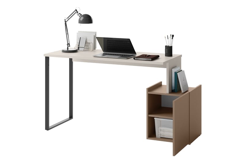 Sigmana Skrivbord 125x55 cm - Ljusgrå/Brun - Möbler - Hemmakontor - Skrivbord