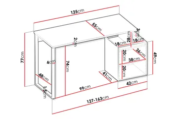 Sigmana Skrivbord 125x55 cm - Ljusgrå/Brun - Möbler - Hemmakontor - Skrivbord