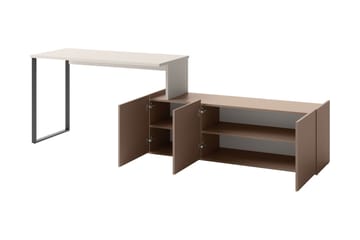 Sigmana Skrivbord 260x55 cm - Ljusgrå/Brun - Möbler - Hemmakontor - Skrivbord