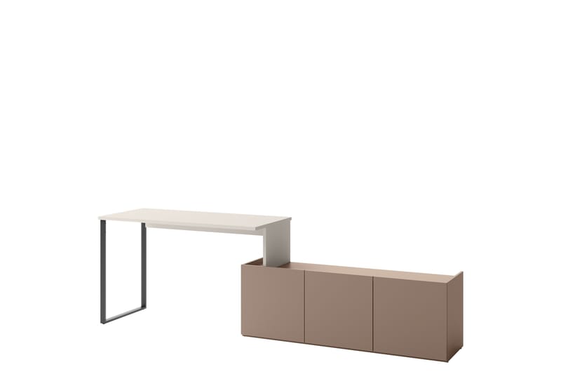 Sigmana Skrivbord 260x55 cm - Ljusgrå/Brun - Möbler - Hemmakontor - Skrivbord