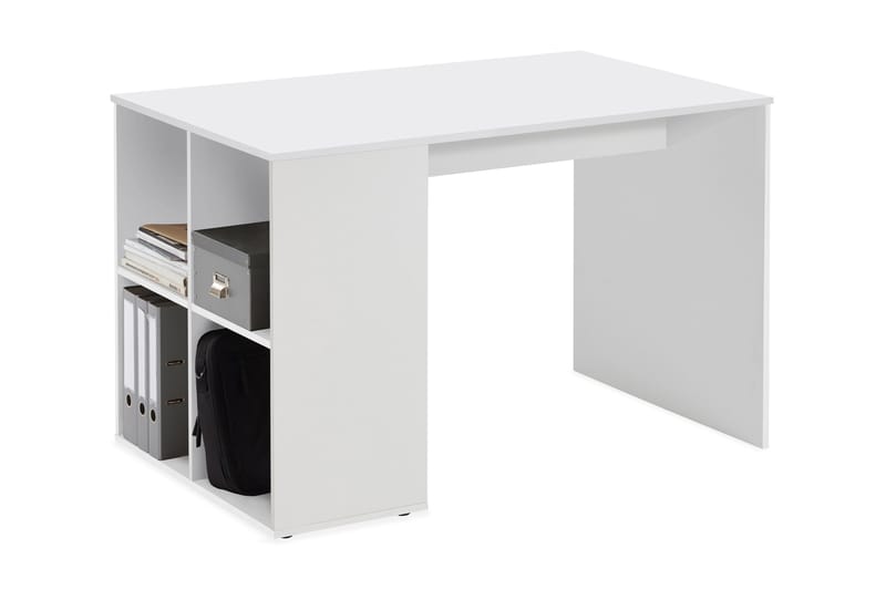 ACCALON Skrivbord 117 cm med Förvaring Hyllor Vit - Skrivbord - Bord