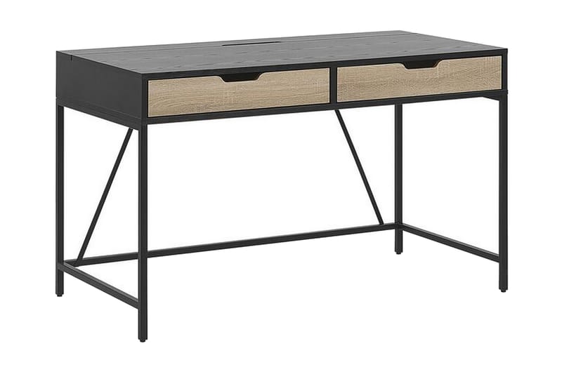 ALTAGRACIA Skrivbord 120 cm med Förvaring 2 Lådor Svart/Ljus - Möbler - Hemmakontor - Skrivbord