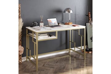 Amsberg Skrivbord 120 cm med Förvaring Hylla - Guld - Möbler - Hemmakontor - Skrivbord