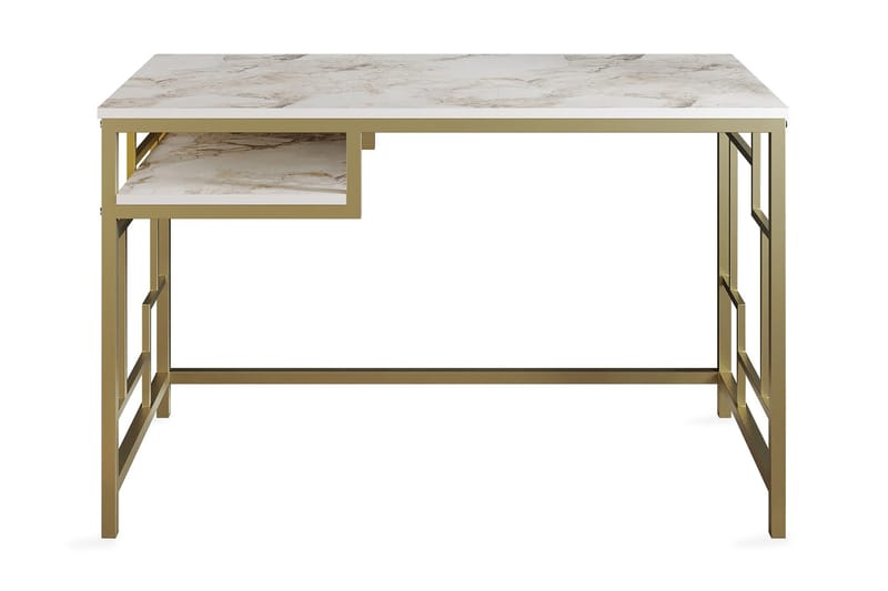 Amsberg Skrivbord 120 cm med Förvaring Hylla - Guld - Möbler - Hemmakontor - Skrivbord