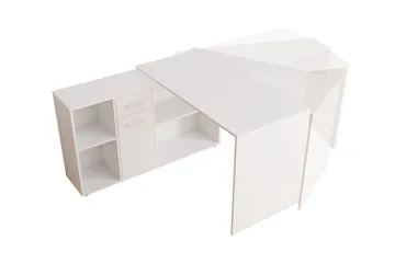 Armacao Hörnskrivbord 120 cm med Förvaring - Vit/Beige - Möbler - Hemmakontor - Skrivbord