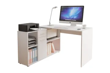 Armacao Hörnskrivbord 120 cm med Förvaring - Vit/Beige - Möbler - Hemmakontor - Skrivbord