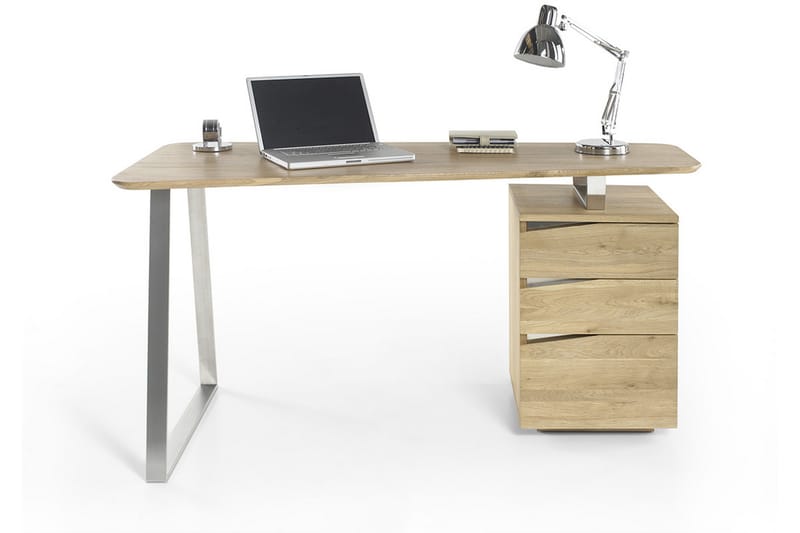 ASHBY Skrivbord 150 cm med Förvaring 3 Lådor Massiv Ek - Bord - Skrivbord