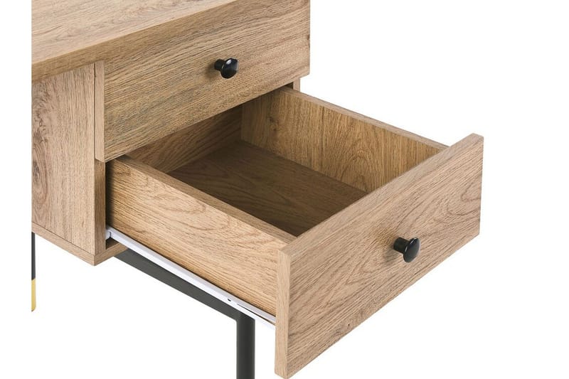 Assaria Skrivbord 120 cm med Förvaring 2 Lådor - Ljust Trä - Möbler - Hemmakontor - Skrivbord
