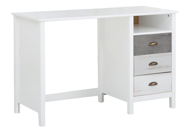 AUCILLA Skrivbord 140 cm Vit/Ljusgrå/Mörkgrå - Möbler - Hemmakontor - Skrivbord