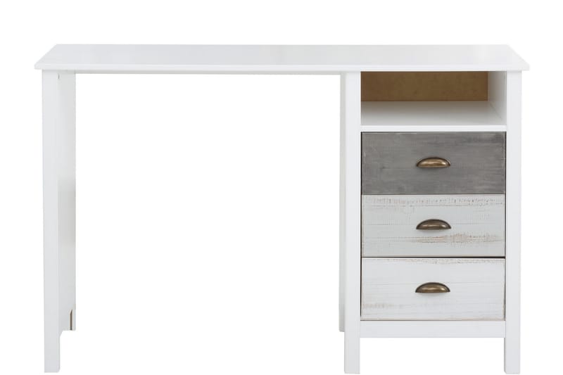 AUCILLA Skrivbord 140 cm Vit/Ljusgrå/Mörkgrå - Möbler - Hemmakontor - Skrivbord