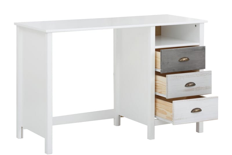 AUCILLA Skrivbord 140 cm Vit/Ljusgrå/Mörkgrå - Möbler - Hemmakontor - Skrivbord